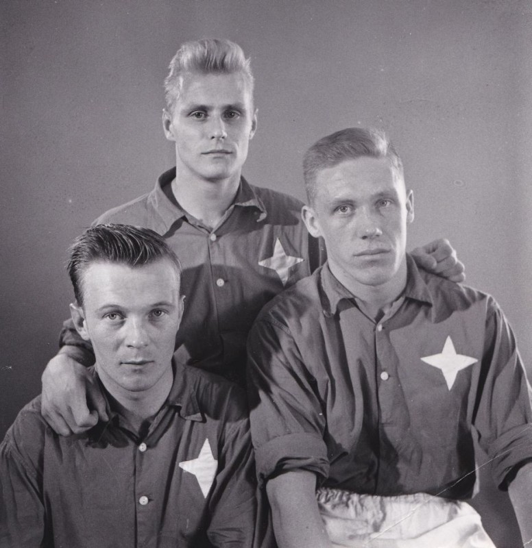 Tre toppspelare i HIFK på 1950- och 1960-talen: Matti Haahti (mitten), Unto Nevalainen (t.v.) och Stig Holmqvist (t.h.).  