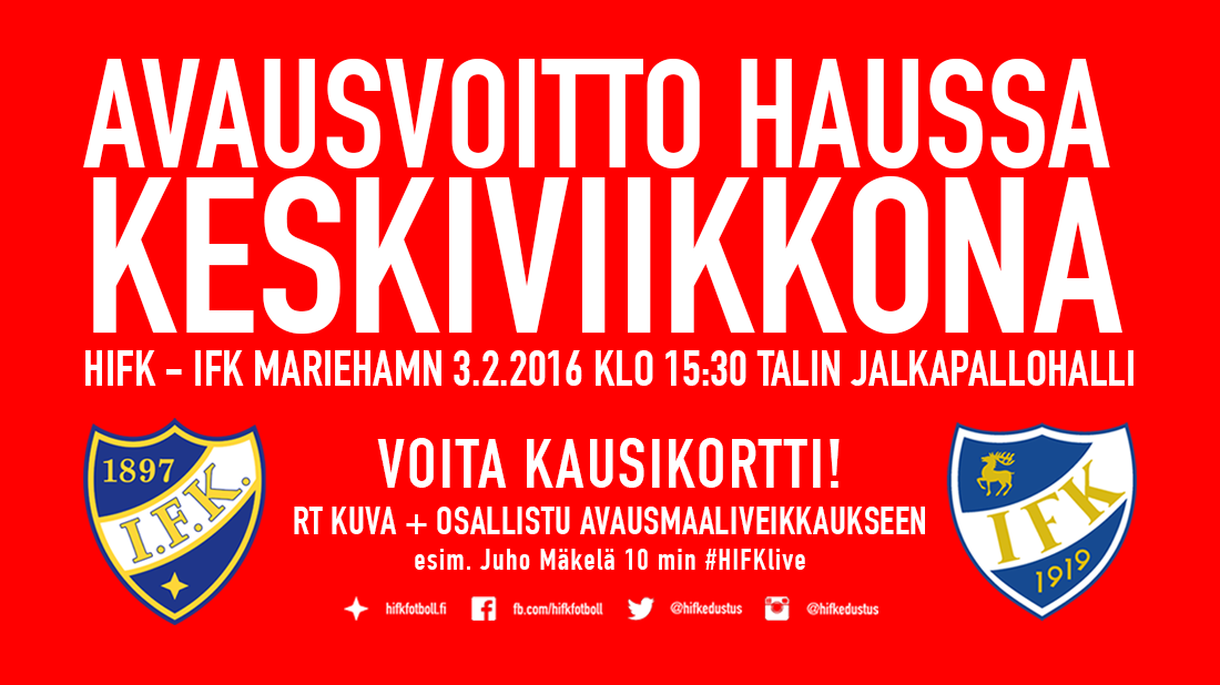 HIFK – IFK Mariehamn keskiviikkona klo 15:30 – ennakkoliput myynnissä