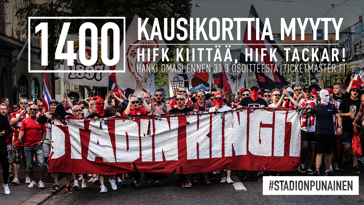 HIFK myynyt yli 1400 kausikorttia – kaksi päivää aikaa hankkia kausikortti Ticketmasterista