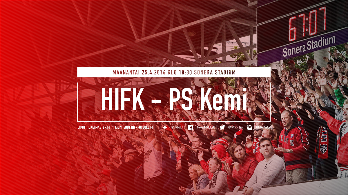 HIFK – PS Kemi maanantaina 25.4. kello 18.30 – osta ennakkoliput Ticketmasterista