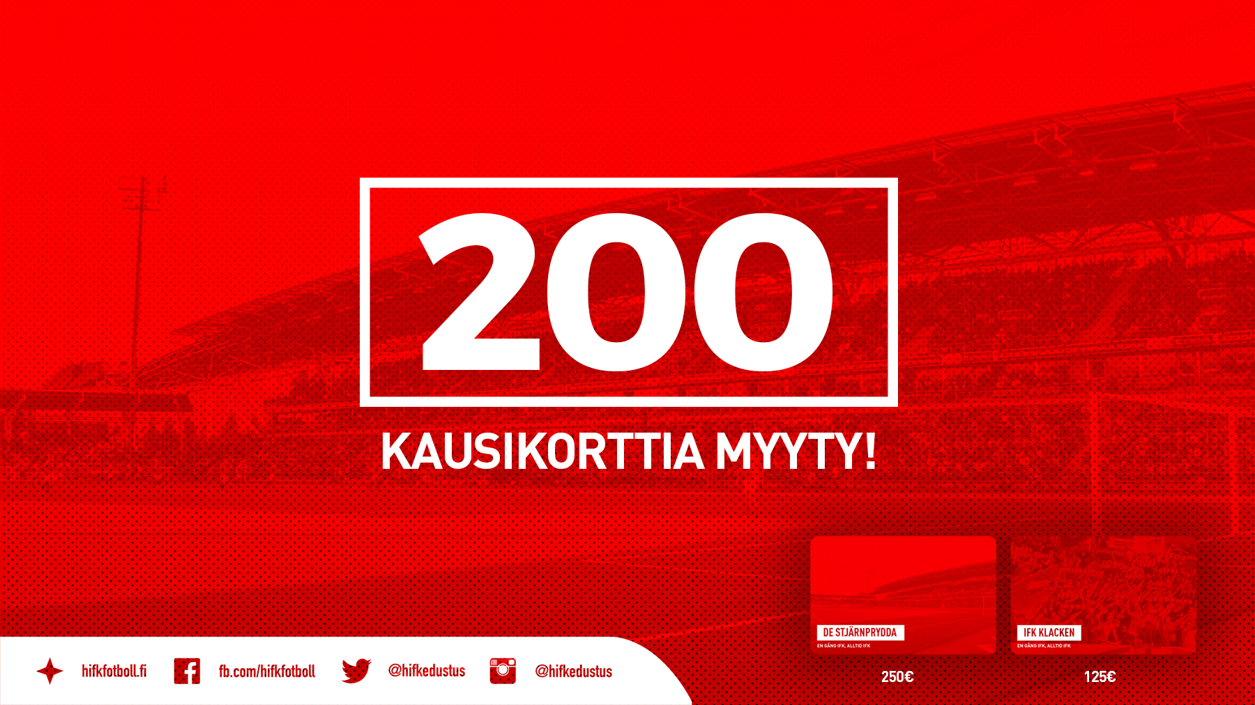 HIFK myynyt viikossa yli 200 kausikorttia